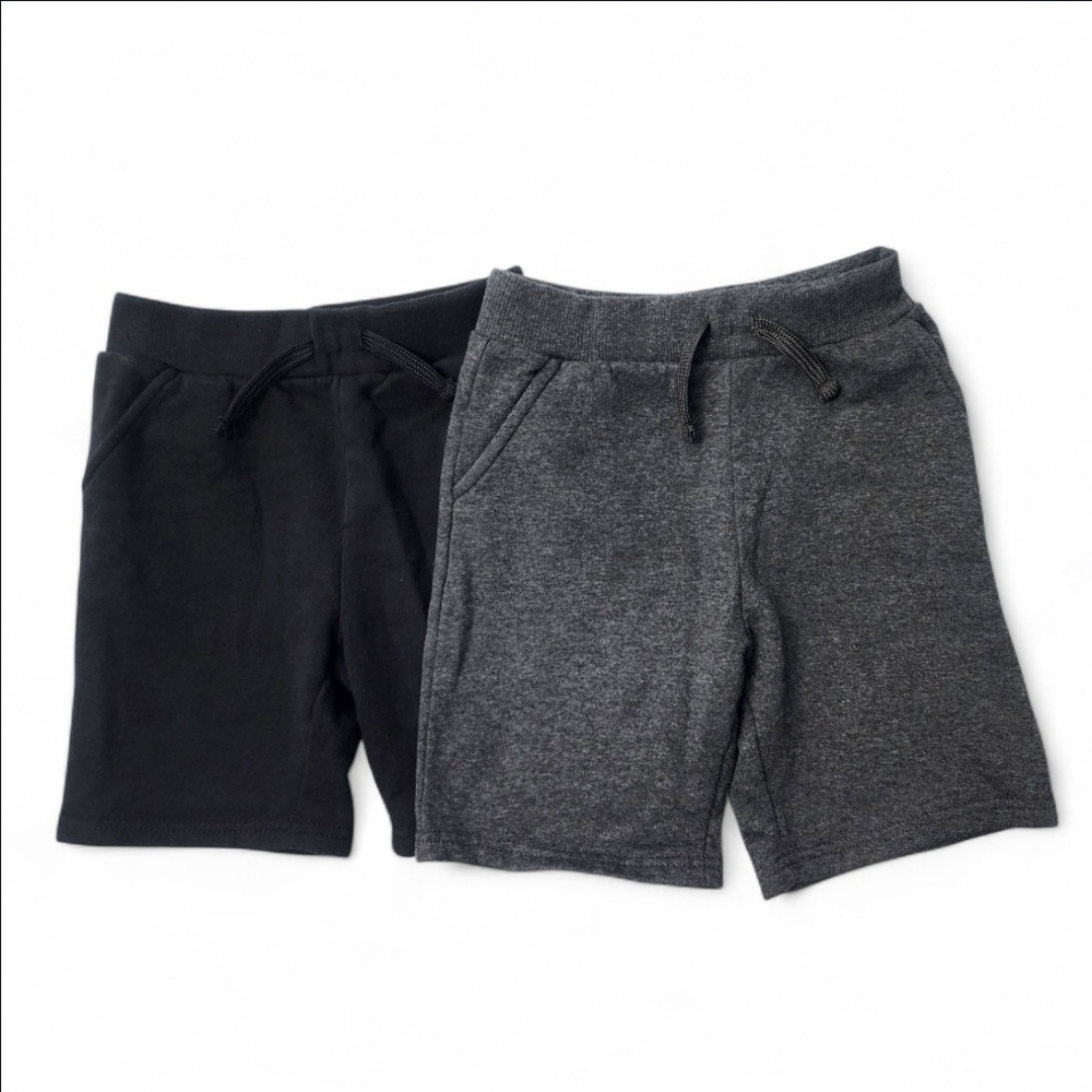 Free Planet Boys Fleece Athletic Shorts Bundle – Black & Gray – Size 7